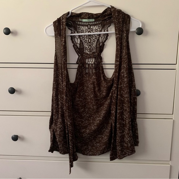Asymmetrical Lacy Cardigan Vest - Picture 1 of 5